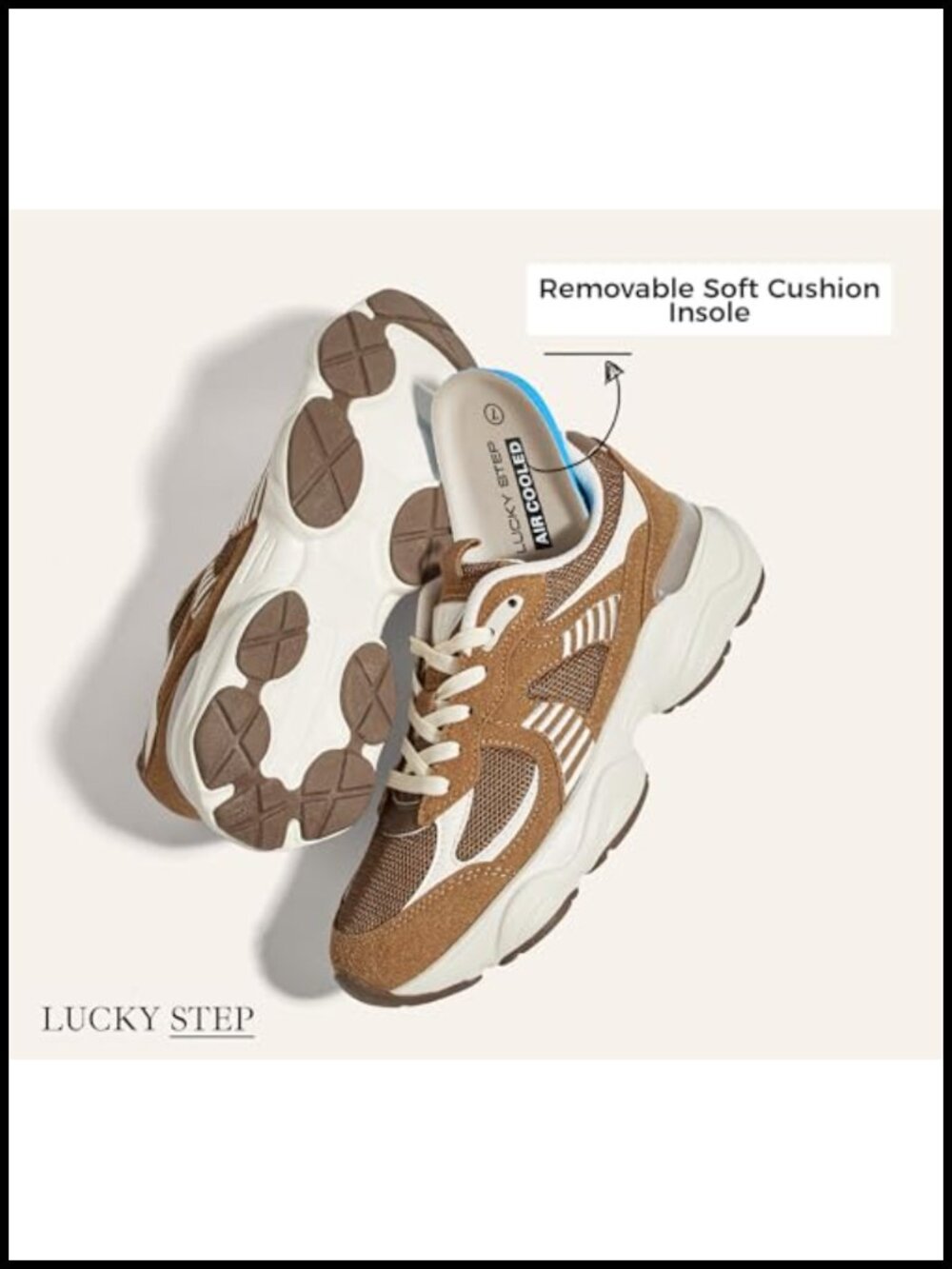 Women's Platform Sneakers | Chunky Mesh Athletic Walking Shoes | Lace-Up Casual - Picture 4 of 6